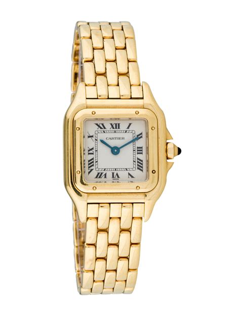 cartier gold watch ladies - Cartier 18k gold ladies watches.